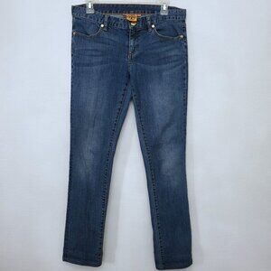 Tory Burch Slouchy Slim Gold Logo Hardware Low-Rise Y2K Women's Jeans Size 27